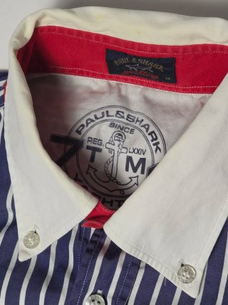 Camisa Paul & Shark Yachting Rayas Azul Blanca XlL