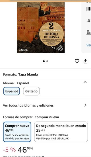 Historia de España 2 bachillerato Anaya operación