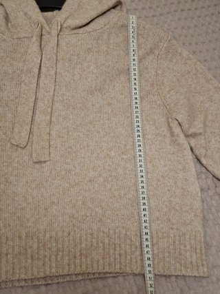 Jersey cropped beige capucha cozy - Talla M