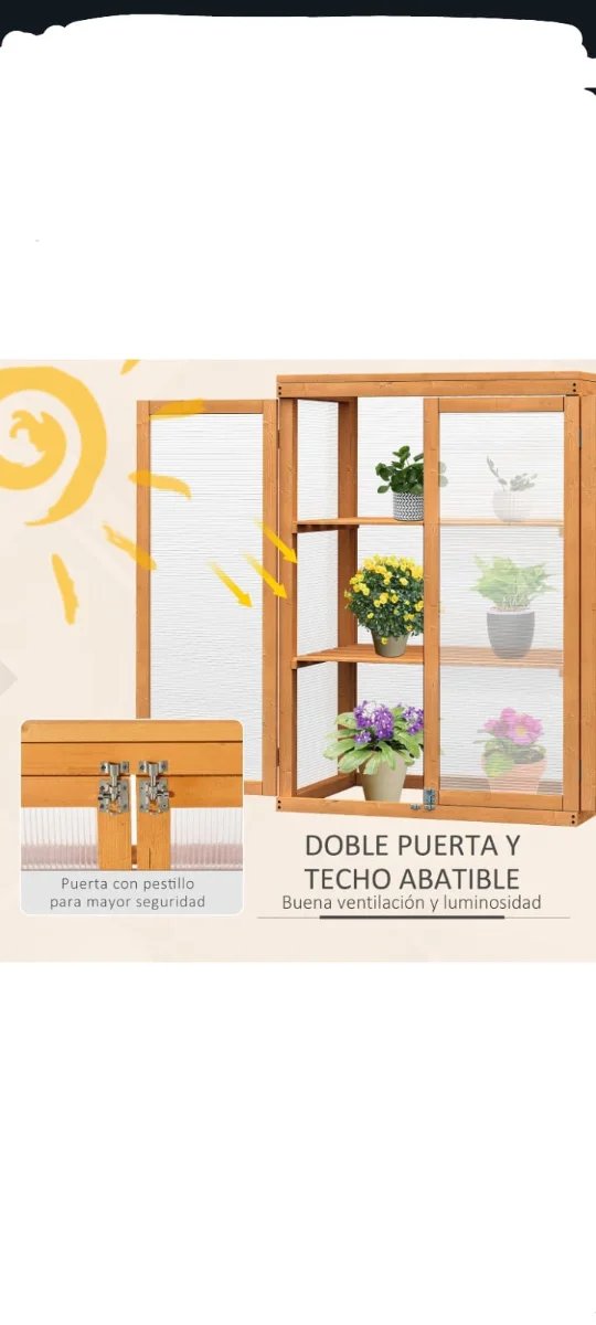 Invernadero de madera para exterior