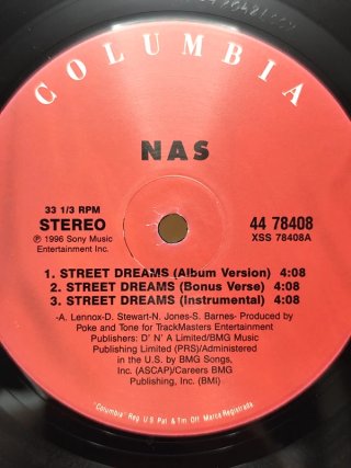 Vinilo Rap Nas - Street Dreams 12" 1996