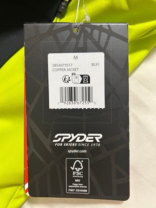 Chaqueta de esquí Spyder Negra y Amarilla