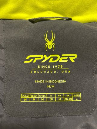 Chaqueta de esquí Spyder Negra y Amarilla