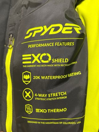 Chaqueta de esquí Spyder Negra y Amarilla