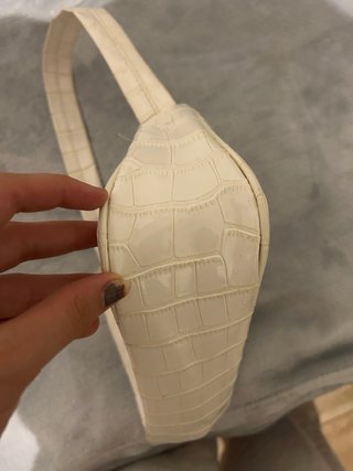 Bolso de mano blanco efecto piel