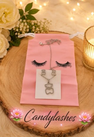 Conjunto collar y pendientes oso plata