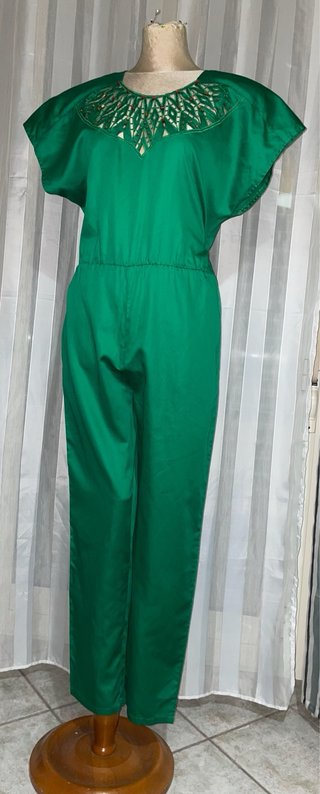 Tuta verde donna tg 42 cotone/seta