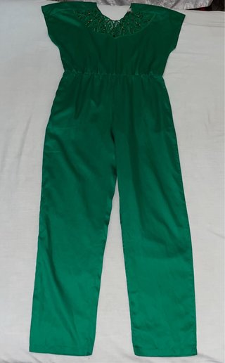 Tuta verde donna tg 42 cotone/seta
