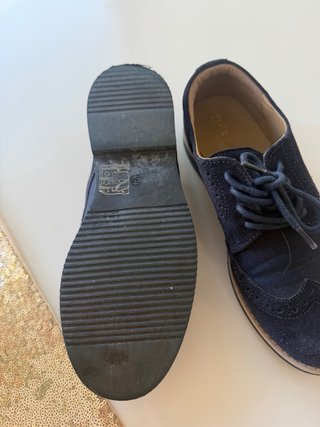 Zapatos de piel azul niño, primera comunión.