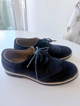 Zapatos de piel azul niño, primera comunión.