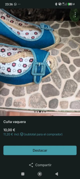 Cuñas Stradivarius Azul Talla 38