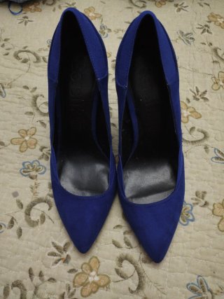 Zapatos tacón Bershka azul talla 36