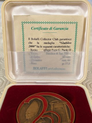 Medaglia Giubileo 2000 Bronzo Dorato - Bolaffi