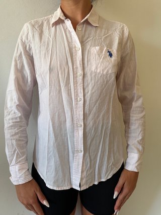 Camisa U.S. Polo Assn. Rayas Rosas Talla M