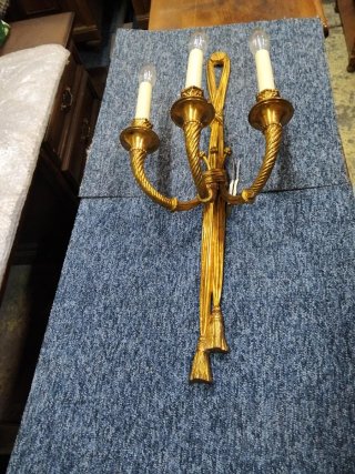 Aplique Pared Bronce Antiguo 3 Luces