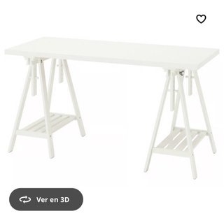 Escritorio (tablón madera y caballetes)