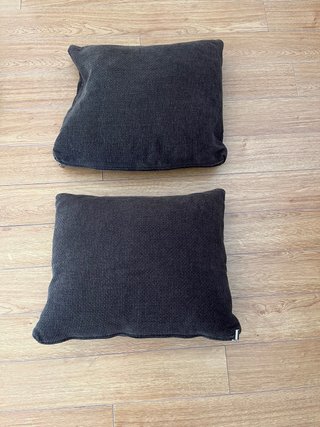 2 Cojines Marrones con Relleno de Plumas