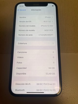 iPhone 12 Mini 64GB 82% Batteria