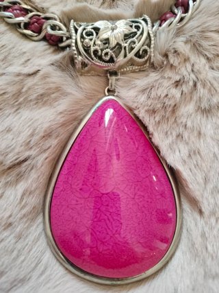 Collar Vintage Rosa y Plateado