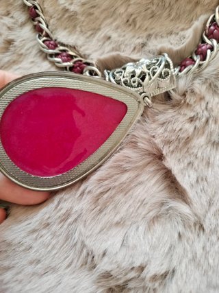 Collar Vintage Rosa y Plateado