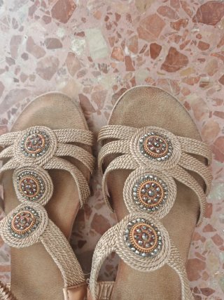 Sandalias doradas mujer talla 38