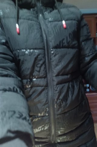 Abrigo Desigual Negro Talla S Equivalente a una M