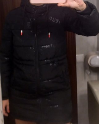 Abrigo Desigual Negro Talla S Equivalente a una M