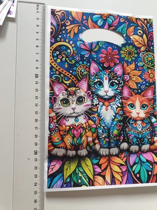 12 Bolsas de Regalo Gatitos Coloridas