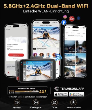 SIN ABRIR Cámara Dashcam para Coche 4K + 4K 128GB