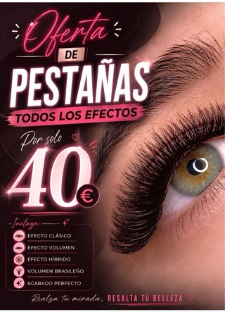 Extensión de pestañas 40€