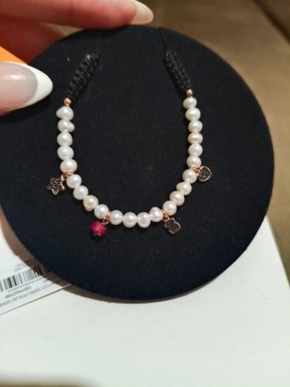 Pulsera perlas y dijes oro rosa