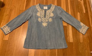 Camisa vaquera Zara bordada Talla M
