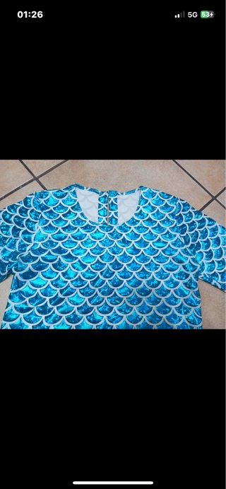 Vestito Bambina Azzurro Lucido Metallizzato