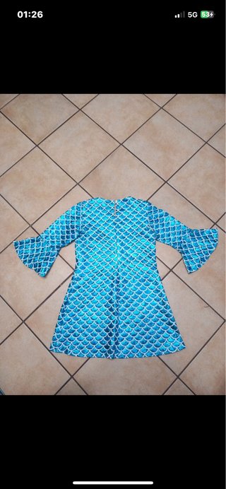 Vestito Bambina Azzurro Lucido Metallizzato