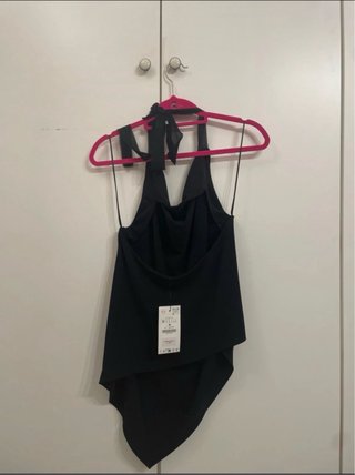 Top Halter Zara Negro Sin Estrenar