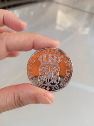 Moneda 1 Onza Columnario 1732 México Plata y Oro