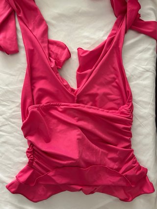 Pack 2 Tops Asimétricos Volantes Fucsia/Blanco