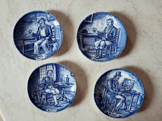 4 Piattini Decorativi Blu e Bianchi