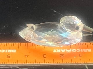 Anatra Swarovski in cristallo sfaccettato 4,5 cm anni '80