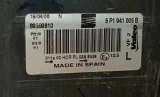 Faro izquierdo 89309810 seat altea reference 53362
