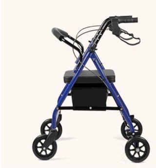 Andador Plegable Azul con Asiento y Cesta