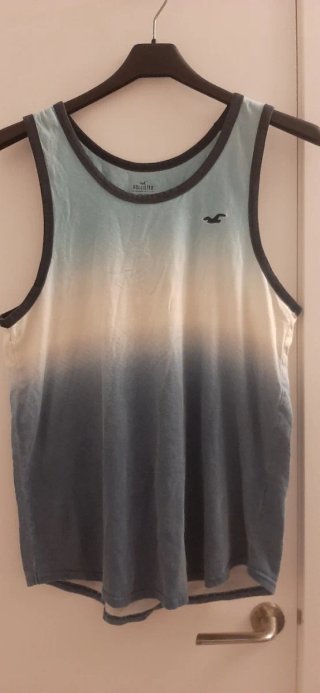 Camiseta Hollister degradada azul y blanco