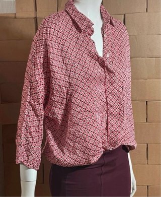 Camisa Zara Estampado Geométrico Retro Vintage M