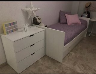 Cama nido 90cm con colchones en ambas camas.