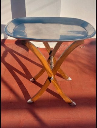 Mesa auxiliar plegable madera y metal