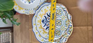 Lote Platos de cerámica con diseño floral