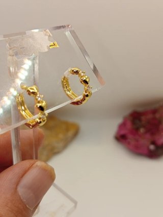 Pendientes Aro Corazones Xuping Oro Laminado