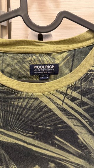 T-shirt Woolrich fantasia foglie verde taglia M