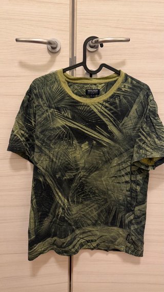 T-shirt Woolrich fantasia foglie verde taglia M
