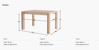 Mesa de comedor LUFE madera